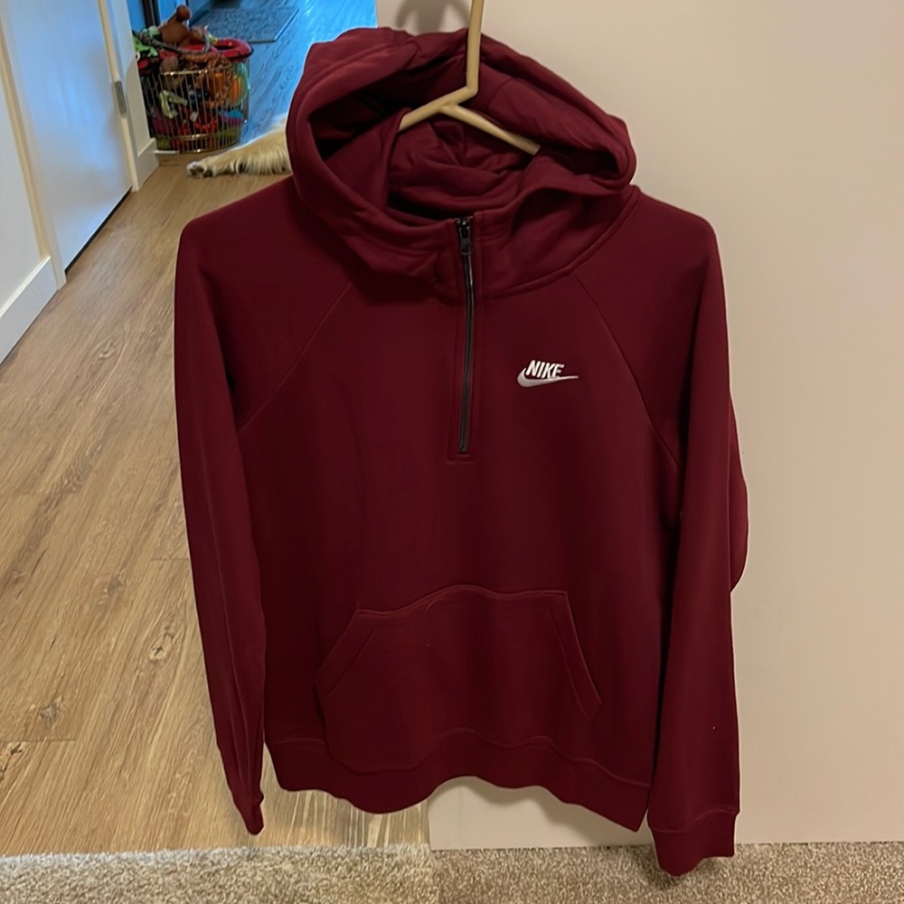 Nike half zip hoodie - Maroon/Red